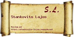 Stankovits Lajos névjegykártya